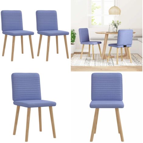 Sedie da Pranzo 2 pz Blu Jeans in Tessuto - Sedie da pranzo - Sedie da pranzo in tessuto