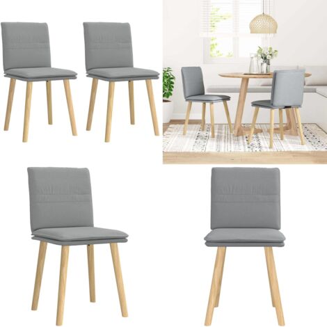 Sedie da Pranzo 2 pz Grigio Chiaro in Tessuto - Sedie ergonomiche - Sedie in tessuto
