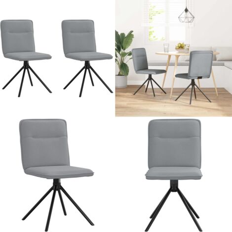 Sedie da Pranzo 2 pz Grigio Chiaro in Tessuto - Sedie ergonomiche - Sedie in tessuto