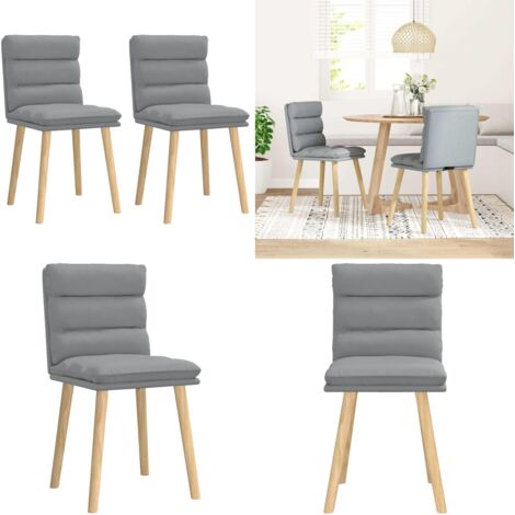 Sedie da Pranzo 2 pz Grigio Chiaro in Tessuto - Sedie ergonomiche - Sedie in tessuto