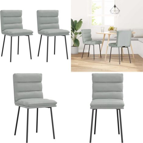 Sedie da Pranzo 2 pz Grigio Chiaro in Velluto - Sedie ergonomiche - Sedie in velluto