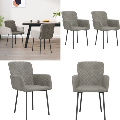 Sedie da Pranzo 2 pz Grigio Chiaro in Velluto - Sedie in velluto - Sedie ergonomiche