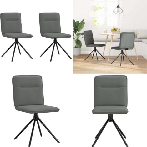 Sedie da Pranzo 2 pz Grigio Scuro in Tessuto - Sedie ergonomiche - Sedie in tessuto