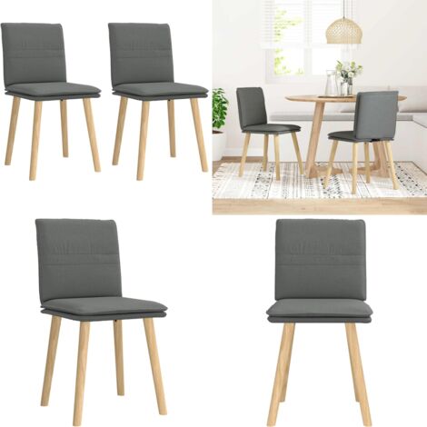 Sedie da Pranzo 2 pz Grigio Scuro in Tessuto - Sedie ergonomiche - Sedie in tessuto