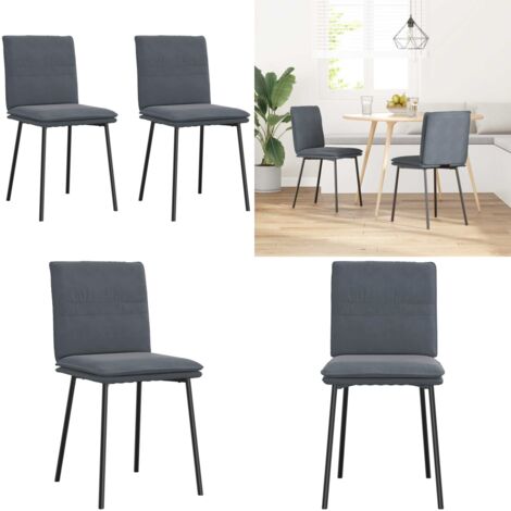 Sedie da Pranzo 2 pz Grigio Scuro in Velluto - Sedie ergonomiche - Sedie in velluto