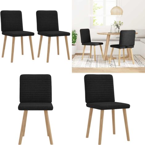 Sedie da Pranzo 2 pz Nere in Tessuto - Sedie in tessuto - Sedie da pranzo in metallo