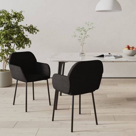 Sedie da Pranzo 2 pz Nere in Velluto vidaXL 458125