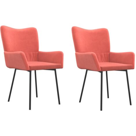 Sedie da Pranzo 2 pz Rosa in Velluto vidaXL 246371