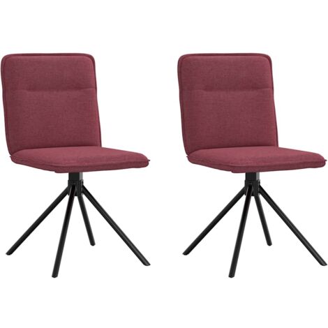 Sedie da Pranzo 2 pz Rosso Vino in Tessuto vidaXL 217143