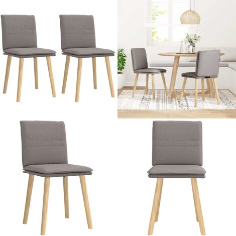 Sedie da Pranzo 2 pz Tortora in Tessuto - Sedie ergonomiche - Sedie in tessuto