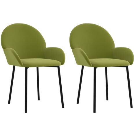 Sedie da Pranzo 2 pz Verde Chiaro in Velluto vidaXL