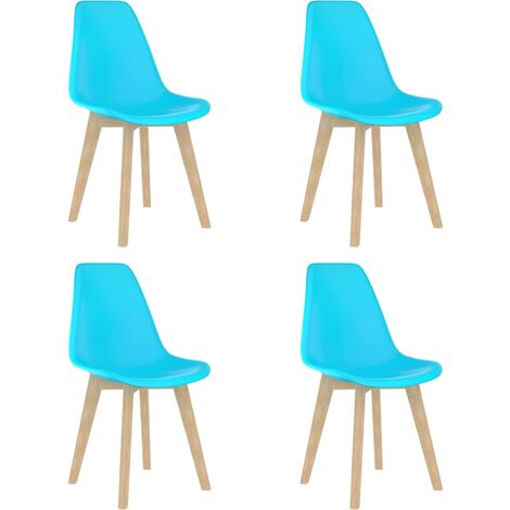 Sedie da Pranzo 4 pz Blu in Plastica vidaXL