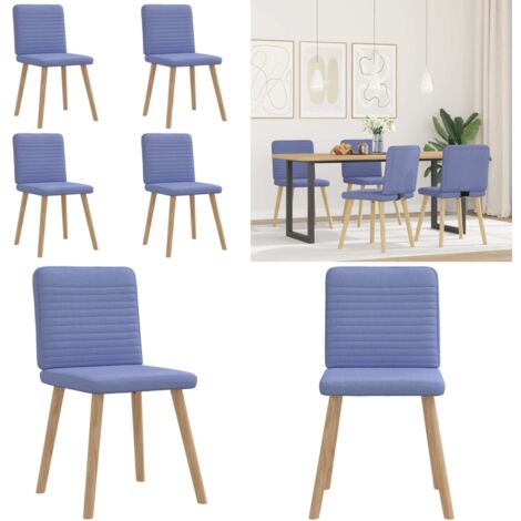 Sedie da Pranzo 4 pz Blu Jeans in Tessuto - Sedie da pranzo - Sedie da pranzo in tessuto