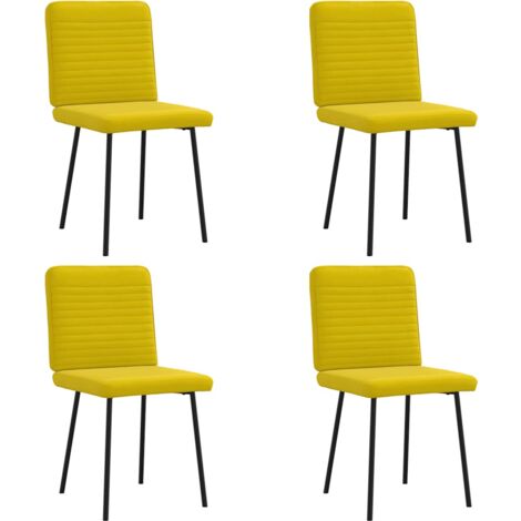 Sedie da Pranzo 4 pz Gialle in Velluto vidaXL 384746