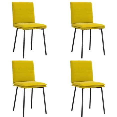 Sedie da Pranzo 4 pz Gialle in Velluto vidaXL 479419