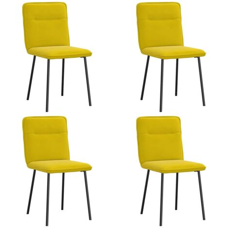 Sedie da Pranzo 4 pz Gialle in Velluto vidaXL 943880