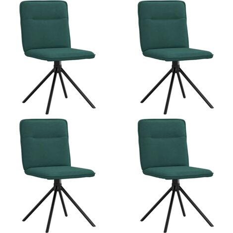 Sedie da Pranzo 4 pz in Tessuto Verde Scuro vidaXL