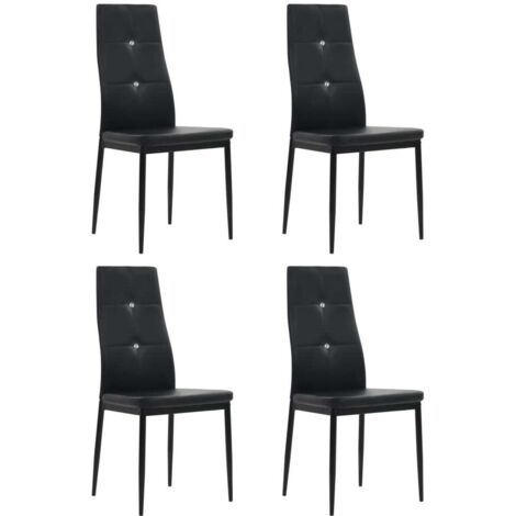 Sedie da Pranzo 4 pz Nere in Similpelle vidaXL 726060