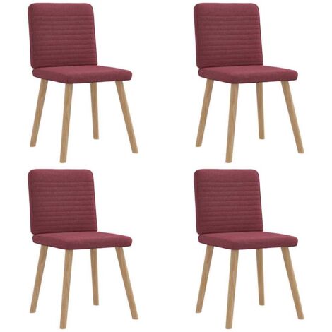 Sedie da Pranzo 4 pz Rosso Vino in Tessuto vidaXL 761388