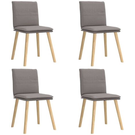 Sedie da Pranzo 4 pz Tortora in Tessuto vidaXL 818198