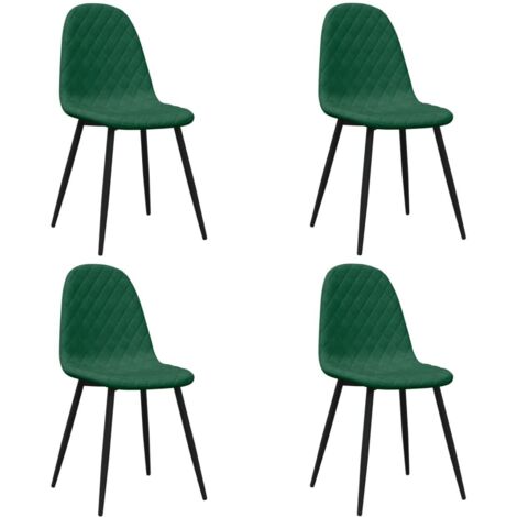 Sedie da Pranzo 4 pz Verde Scuro in Velluto vidaXL