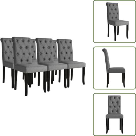 Sedie da pranzo 6 pezzi - vidaXL Sedie da Pranzo 6 pz Grigio Scuro in Tessuto - Sedie da pranzo eleganti