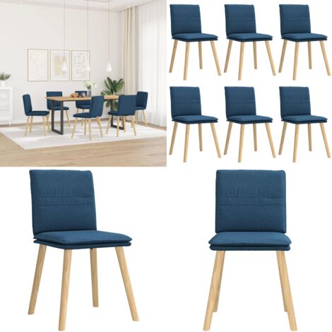 Sedie da Pranzo 6 pz Blu in Tessuto - Sedie da pranzo in tessuto - Sedie da pranzo in metallo