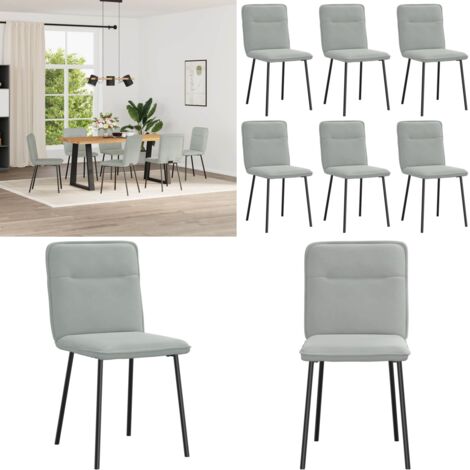 Sedie da Pranzo 6 pz Grigio Chiaro in Velluto - Sedie in velluto - Sedie da pranzo 6 pezzi