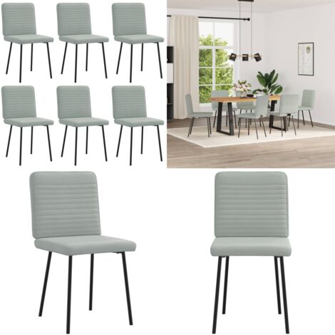 Sedie da Pranzo 6 pz Grigio Chiaro in Velluto - Sedie in velluto - Sedie da pranzo in metallo