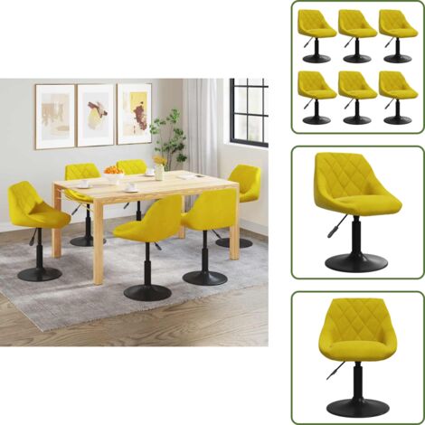 Sedie da pranzo a 360 gradi - vidaXL Sedie da Pranzo Girevoli 6 pz Giallo Senape in Velluto - Sedie da pranzo in acciaio