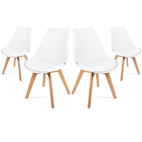 WFATING Set 6 Sedie da sala da pranzo, Sedie cucina con Gambe in legno di  faggio e cuscini, Sedie stile nordico utilizzate in sale da pranzo