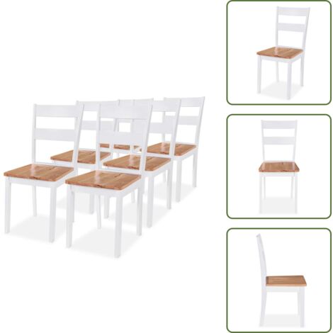 Sedie da pranzo bianche - vidaXL Sedie da Pranzo 6 pz Bianche in Legno Massello di Hevea - Sedie da pranzo eleganti