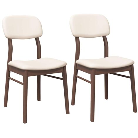 Sedie da Pranzo con Cuscini 2pz Marrone Legno Massello di Hevea vidaXL