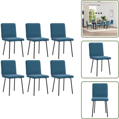 Sedie da pranzo con schiuma - vidaXL Sedie da Pranzo 6 pz Blu in Velluto - Sedie da pranzo per sala da pranzo