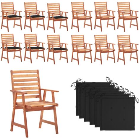 Sedie da Pranzo da Esterni con Cuscini 6 pz Massello di Acacia - Sedie da giardino - Sedie in legno