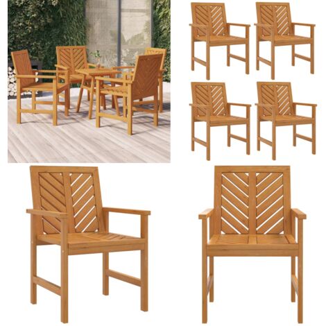 Sedie da Pranzo da Giardino 4pz Legno Massello di Acacia - Sedie da pranzo - Sedie in legno
