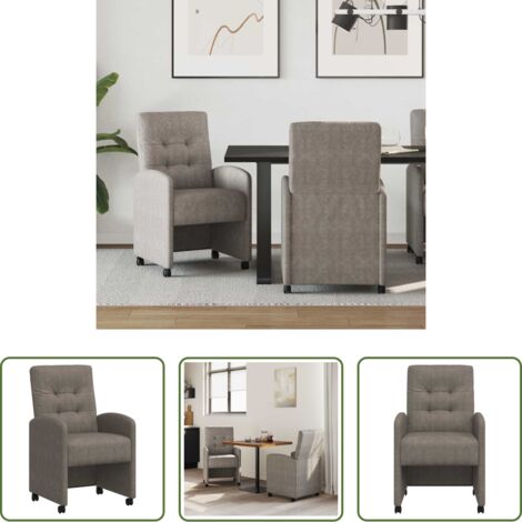 Sedie da pranzo ergonomiche -  Sedie da Pranzo con Ruote 2 pcs Grigio 58 x 67 x 97 cm