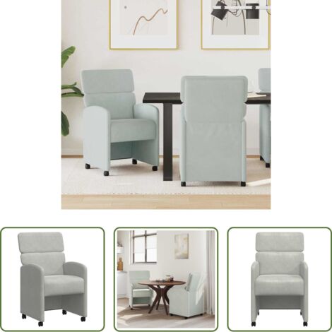 Sedie da pranzo ergonomiche -  Sedie da Pranzo con Ruote 2 pcs Grigio chiaro 58 x 65 x 98 cm