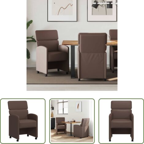 Sedie da pranzo ergonomiche -  Sedie da Pranzo con Ruote 2 pcs Marrone 58 x 65 x 98 cm