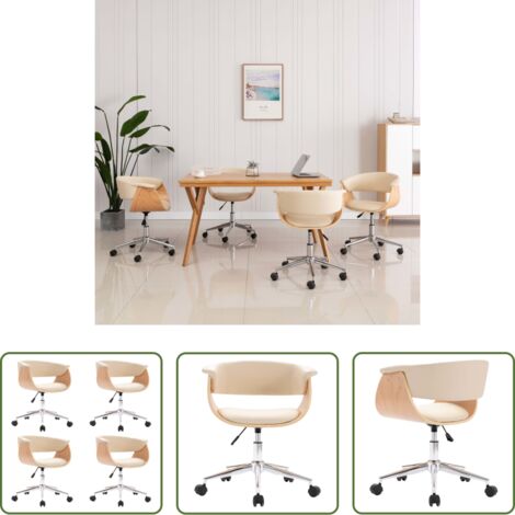 Sedie da pranzo ergonomiche -  Sedie da Pranzo Girevoli 4 pz Crema in Similpelle