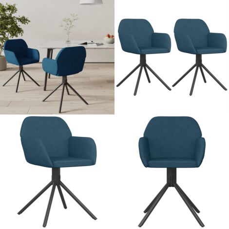 Sedie da Pranzo Girevoli 2 pz Blu in Velluto - Sedie da pranzo in velluto - Sedie da pranzo ergonomiche