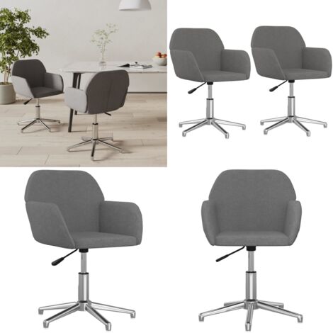 Sedie da Pranzo Girevoli 2 pz Grigio Chiaro in Tessuto - Sedie da pranzo in tessuto - Sedie da pranzo ergonomiche