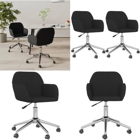 Sedie da Pranzo Girevoli 2 pz Nere in Tessuto - Sedie da pranzo in tessuto - Sedie da pranzo ergonomiche