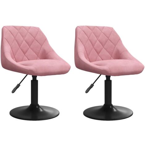 Sedie da Pranzo Girevoli 2 pz Rosa in Velluto vidaXL