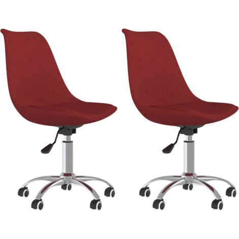 Sedie da Pranzo Girevoli 2 pz Rosso Vino in Tessuto vidaXL