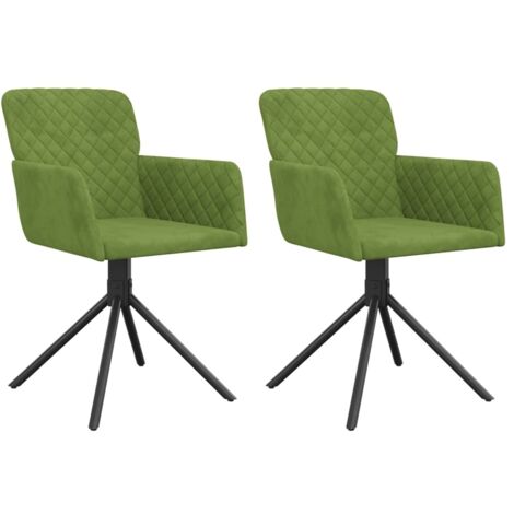 Sedie da Pranzo Girevoli 2 pz Verde Chiaro in Velluto vidaXL