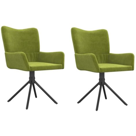 Sedie da Pranzo Girevoli 2 pz Verde Chiaro in Velluto vidaXL