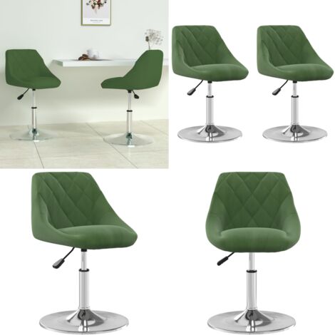Sedie da Pranzo Girevoli 2 pz Verde Scuro in Velluto - Sedie da pranzo in velluto - Sedie da pranzo regolabili in altezza