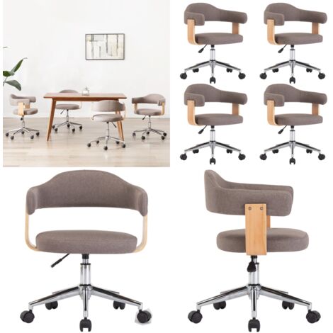 Sedie da Pranzo Girevoli 4 pz Grigio Talpa in Legno e Tessuto - Sedie da pranzo ergonomiche - Sedie da pranzo in legno e tessuto