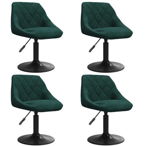 Sedie da Pranzo Girevoli 4 pz Verde Scuro in Velluto vidaXL